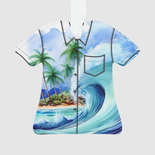 Kai Aloha Palms Alocolor Wave Aloha Shirt (devant)