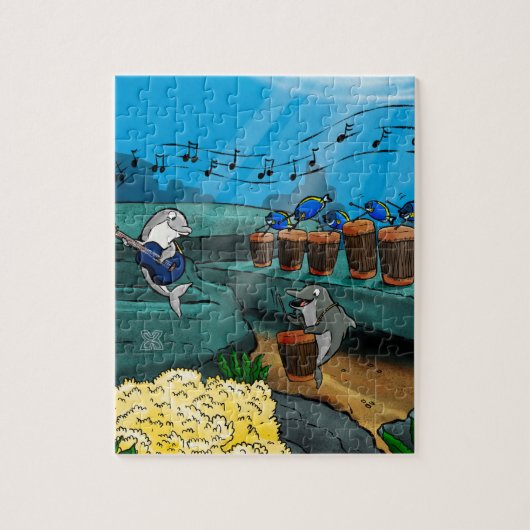 Kai Dolphin Jamming in Afrika Puzzel (Verticaal)