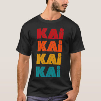 Kai-naam, retro, voornaam kleurrijke gealigneerde t-shirt