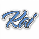 Kai Nom bleu Autocollant Autocollant (Devant)