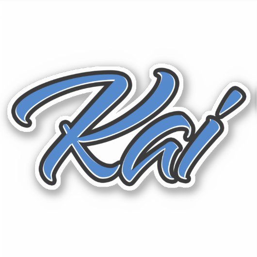 Kai Nom bleu Autocollant Autocollant (Devant)