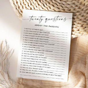 KAIA 20 Vragen over de Ouders Baby Game Kaart