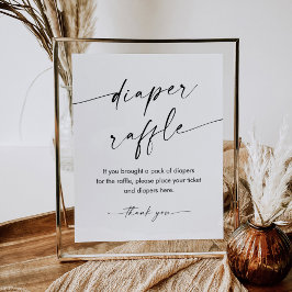 KAIA Luier Raffle Baby shower Spel Sign Poster
