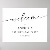 KAIA Modern Minimalist Verjaardag Welkom Poster (Voorkant)