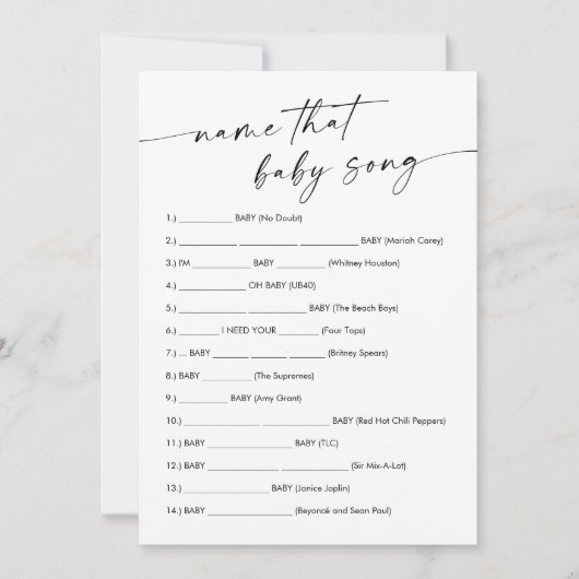 KAIA Nom Que Bébé Chanson Carte De Jeu (Devant)