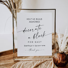 KAIA Versier een Block Baby shower Game Sign Poster
