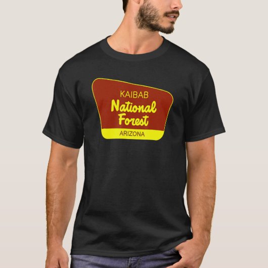 Kaibab National Forest Arizona Retro Sign T-shirt (Voorkant)