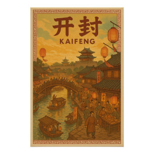 Kaifeng Song Dynastie Retro Affiche de voyage