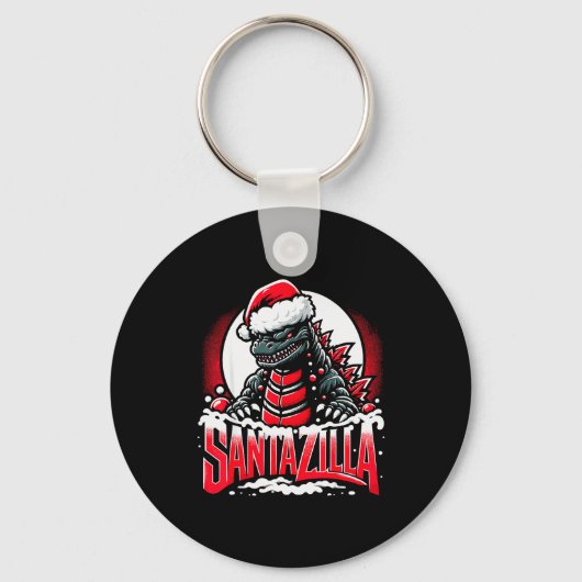 Kaiju Christmas Santazilla Japanese Monster Dinosa Sleutelhanger (Voorkant)