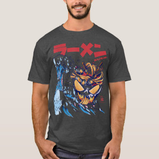 Kaiju Ramen Great Wave Off Kanagawa Japans voedsel T-shirt