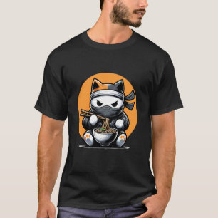 Kaiju Reuzenkat Eet Noedels T-shirt