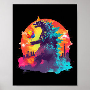 Kaiju Verjaardag Funny Boys Verjaardag Monster Poster