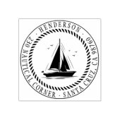 Kailend Boat Nautical Threadreturn Address Rubberstempel (Afrduk)
