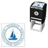 Kailend Boat Nautical Threadreturn Address Zelfinktende Stempel (In situ)