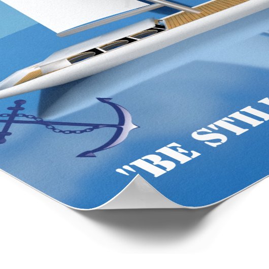 Kailend jacht op Calm Water met zeegaand Poster (Hoek)