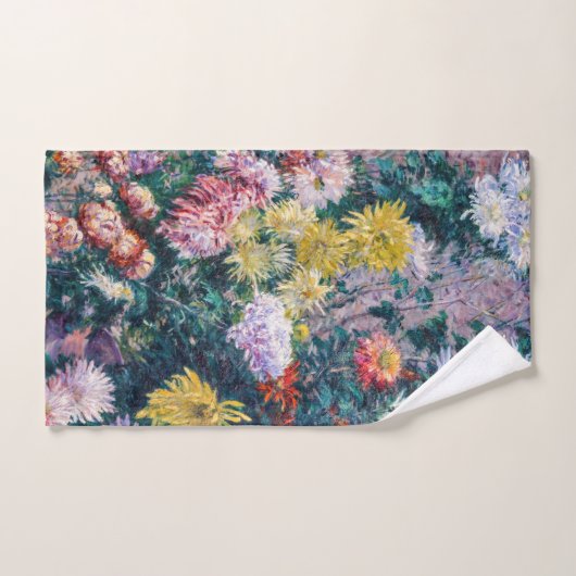 Kaillebotte - Witte en Gele Chrysanthema Bad Handdoek (Handdoek)