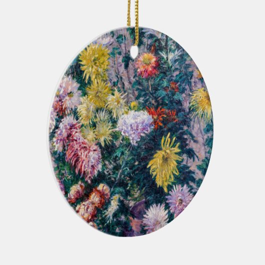 Kaillebotte - Witte en Gele Chrysanthema Keramisch Ornament (Rechts)