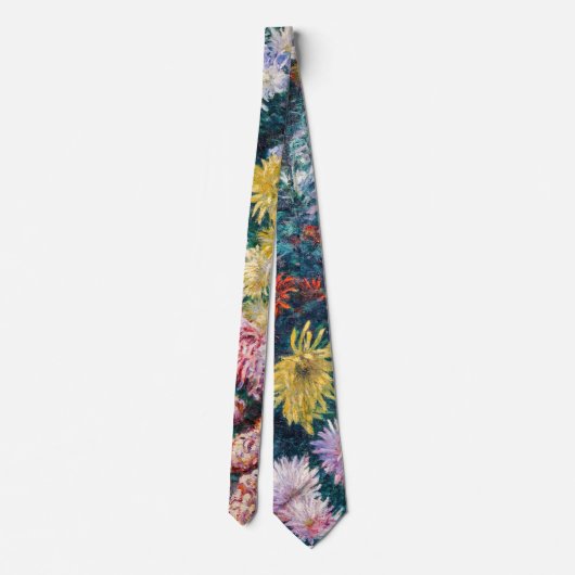 Kaillebotte - Witte en Gele Chrysanthema Stropdas (Achterkant)