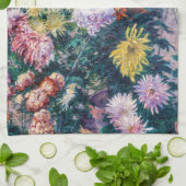 Kaillebotte - Witte en Gele Chrysanthema Theedoek (Gevouwen)