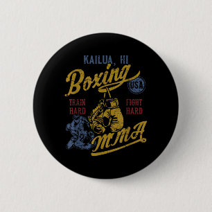 Kailua HI Retro Boksen MMA USA Vintage Vervuild Ronde Button 5,7 Cm