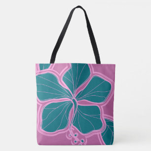 Kailua Hibiscus Hawaiian Reversible Beach Bag Draagtas