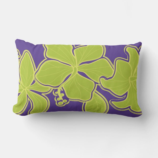 Kailua Hibiscus Hawaiian Reversible Lumbar Pillow Kussen (Voorkant)