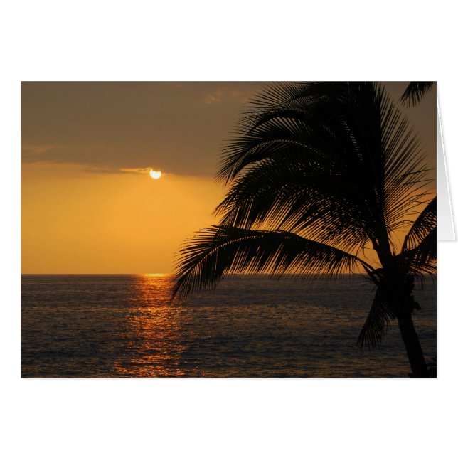 Kailua Kona, Hawaï, carte de coucher du soleil (Devant horizontal)