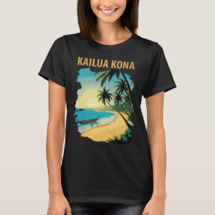 Kailua Kona Hawaï Strand Palm Reis T-Shirt