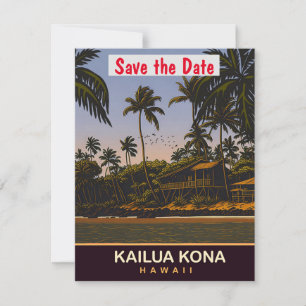 Kailua Kona Hawaïaanse Palmen Trouw Uitnodiging