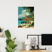  Kailua Kona Hawaii Beach Poster (Thuiskantoor)