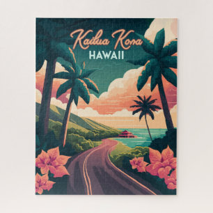 Kailua Kona Hawaii Big Island Sunset Retro Legpuzzel