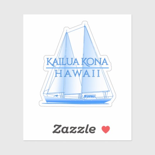Kailua Kona Kustal Nautical Sailor Sticker (Vel)