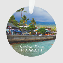 Kailua Kona Pier Hawaii 2 Photo & Year Ornament