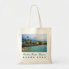 Kailua Kona Pier Hawaii Oil Paint Art Trip Year Tote Bag