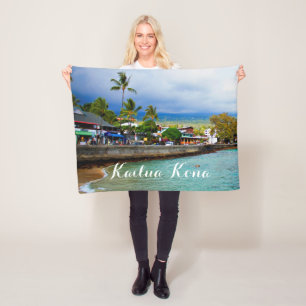 Kailua Kona Pier Hawaii Oil Paint Digital Art Fleece Deken