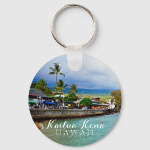 Kailua Kona Pier Hawaii Oil Paint Digital Art Sleutelhanger