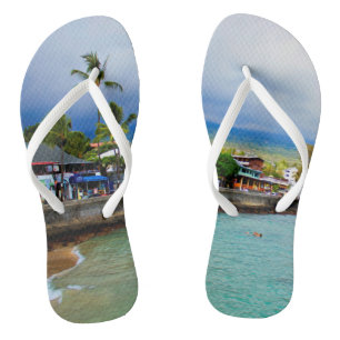 Kailua Kona Pier Hawaii Oil Paint Digital Art Teenslippers