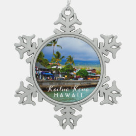 Kailua Kona Pier Hawaii Tropisch Tin Sneeuwvlok Ornament