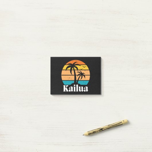 Kailua Retro Post-it® Notes (Op bureau)