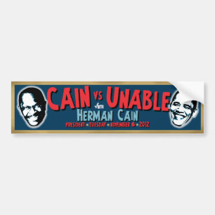 Kain vs Onbekwaam - Herman Cain President Bumpersticker