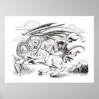 "Kaine en de Chimera" – Tracy Lesch illustratie Poster