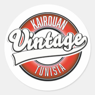 Kairouan Tunesië vintage stijl logo Ronde Sticker