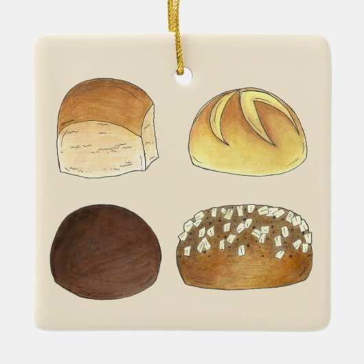 Kaiser Pumpernickel Sandwich Bread Dinner Rolls Keramisch Ornament (Voorkant)