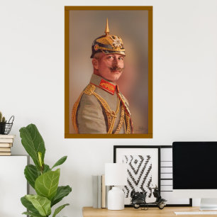 Kaiser Wilhelm II, keizer van Duitsland m/handteke Poster