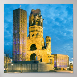 Kaiser Wilhelm Memorial Church in Berlijn Poster