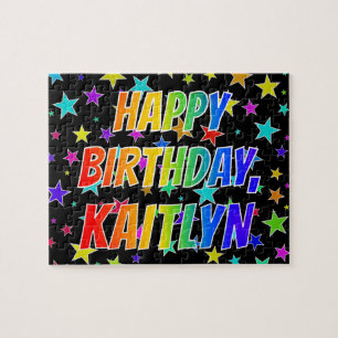 "KAITLYN" voornaam, geun "HAPPY BIRTHDAY" Legpuzzel