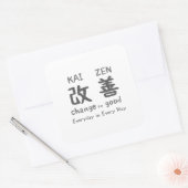 Kaizen - voor altijd wisselen - voor elke dag vierkante sticker (Envelop)