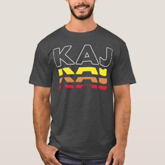 Kaj voornaam grappige vintage zonsondergang Kaj vr T-shirt