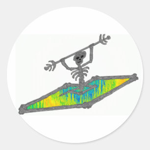 Kajak Botten golflengte Ronde Sticker