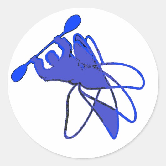 kajak Cartwheel Motions Ronde Sticker (Voorkant)